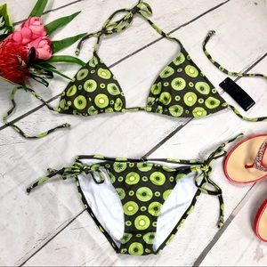 Ingear Olive Green & Brown Kiwi Bikini Set M
